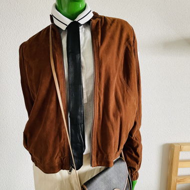 Brown Suede bomber jacket 