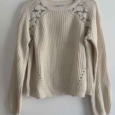 Beige openwork sweater
