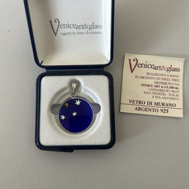 Murano Glass Silver Pendant