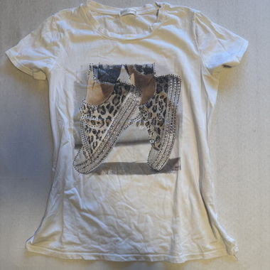T-shirt bianco da donna con stampa