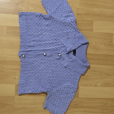 Cardigan corto maniche corte Zaful viola