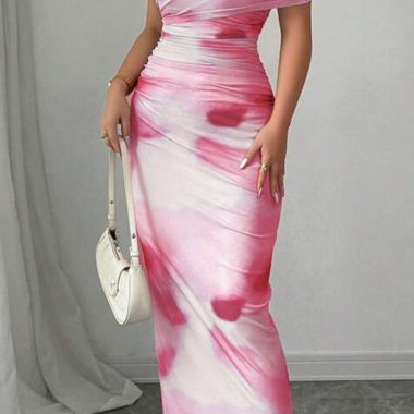 Abito rosa e bianco M