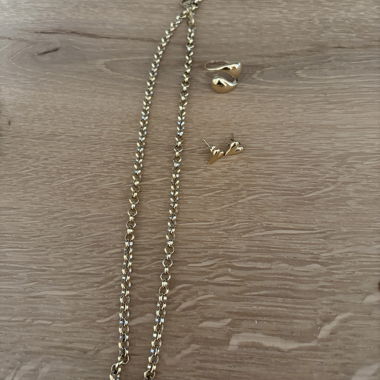Nouveau ! Parure de bijoux dorée