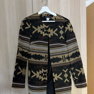Long Blazer, Mantel, Aztekenmuster, jacquard, 34