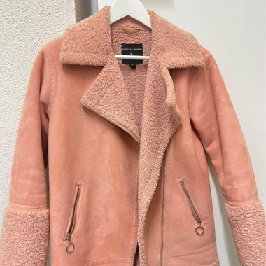 Giacca Teddy rosa cipria