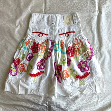 “Elisa” handmade floral application skirt