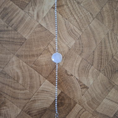 Bracciale argentato con pietra di luna Alunir