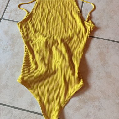Yellow Ribbed Bodysuit