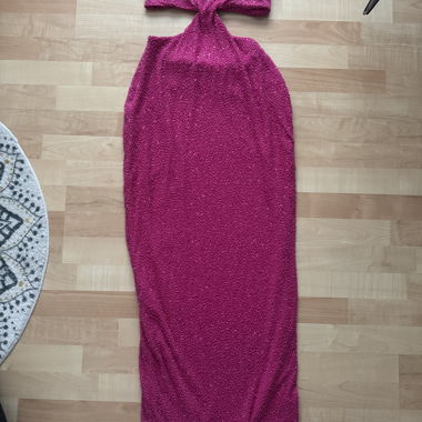 Oh Polly pink beaded cut-out dress UK 10