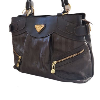 MCM brown handbag with gold hardware