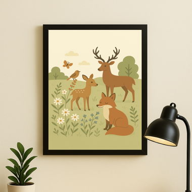 Cadre photo Animaux de la forêt A4