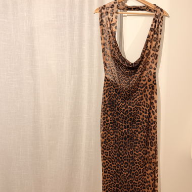 Leopardenmuster Maxikleid