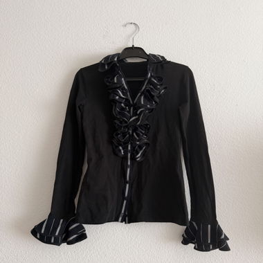 Black Ruffle Blouse