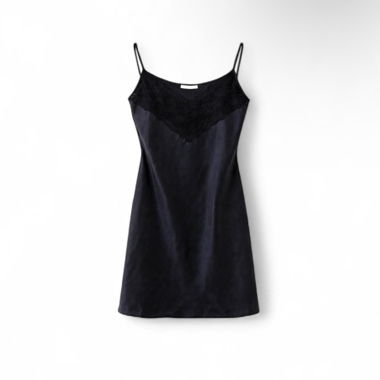 Nuisette vintage Alberto Fabiani en satin noir