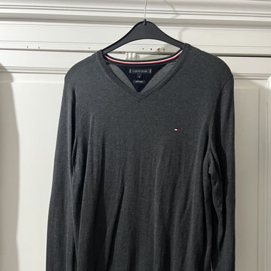 pull tommy hilfiger gris homme