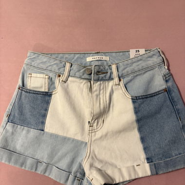 Shorts in denim mom patchwork