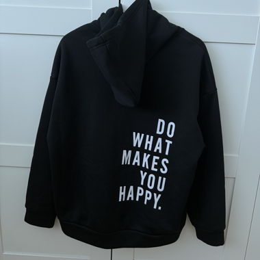Black Hoodie with Slogan
