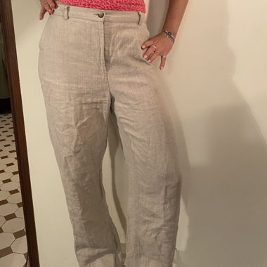 Pantalon en lin beige