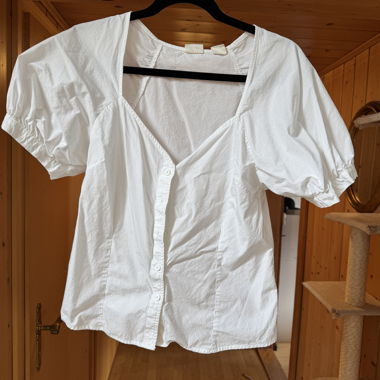 White Short-Sleeve Blouse