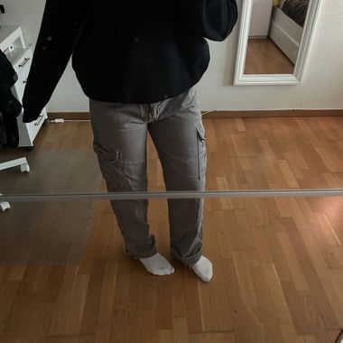 Grey Cargo Trousers with Pockets DEF
