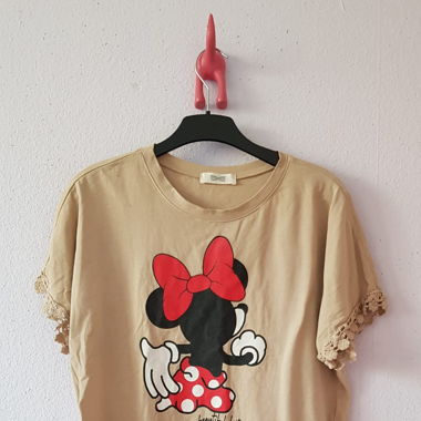 Tshirt crop top minnie beige taille M