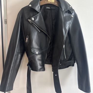 Giacca in pelle Zara nera