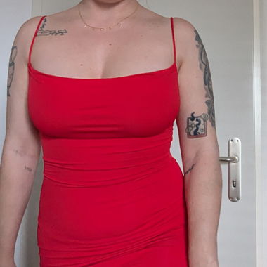 Mini robe rouge élastique 