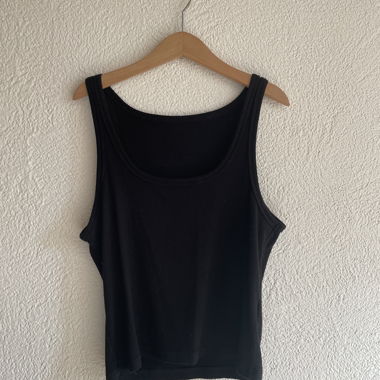 Black Ribbed Tank Top