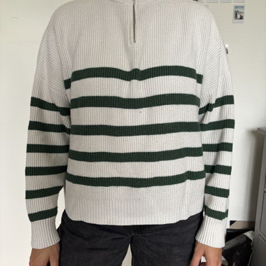 Striped Sweater with Zipper