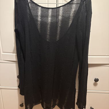 Maglione trasparente nero