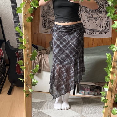 goth Karierter Mesh maxi skirt