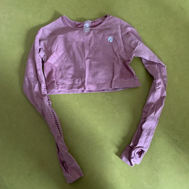 Top crop maniche lunghe da corsa
