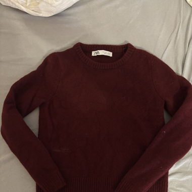 Zara Wollpullover Dark Red