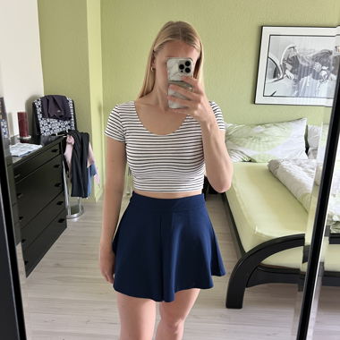 Stradivarius Blue Pleated Skirt