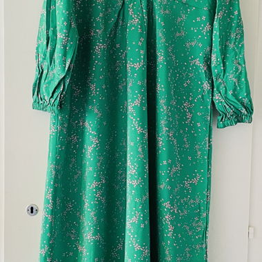 Jade Green Dress by Lindex with Floral Pattern