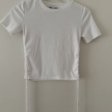 Zara ruched ribbed T-shirt