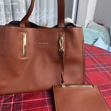 Sac en cuir brun PERRA