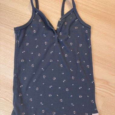 Dunkelblaues Tanktop mit Blumen