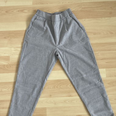 Grey Pleated Suit Trousers