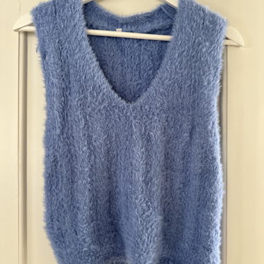 Gilet in Maglia Blu Morbido