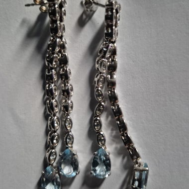 Orecchini in argento sterling 925 con pietre blu