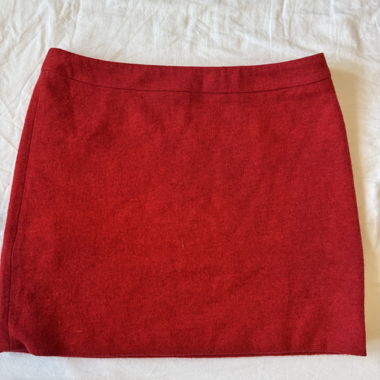 Red woolen ganni skirt 