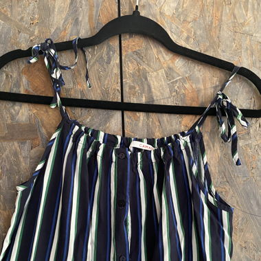 robe d’été à rayures bleues et vertes