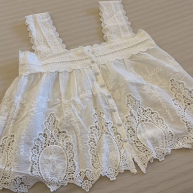 Blusa boho bianca con pizzo – 100% cotone