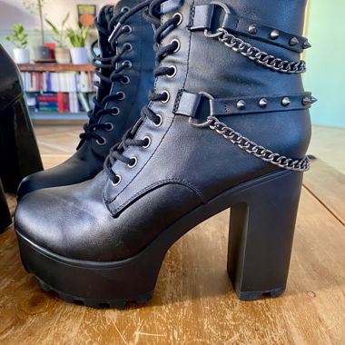 NUOVO / Gothicana by EMP Black Platform Boots / 39