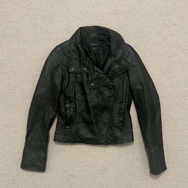 Veste en cuir noire