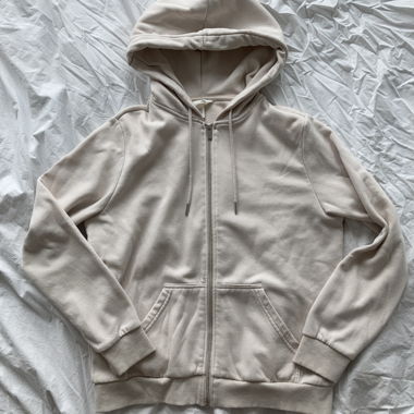 Hoodie zippé crème