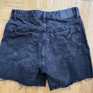 Black denim shorts