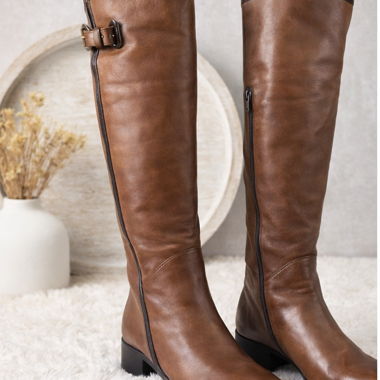 Designer Leder Damenstiefel aus Italien, Gr. 39½