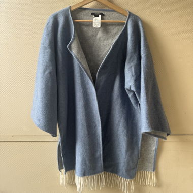 Poncho en laine Seventy avec franges